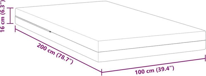 Produktbild vidaXL Memory-Schaum-Matratze (Schaumstoffkern, 100 x 200 cm)