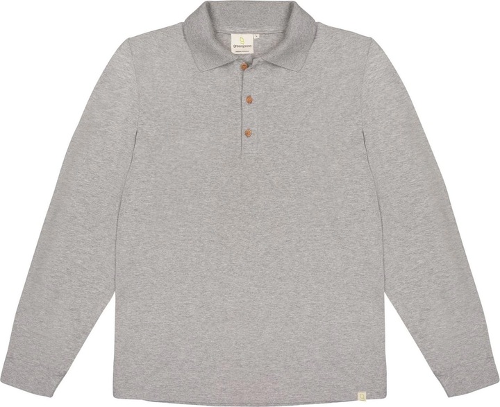 greenjama Herren Langarm-Shirt mit Polo-Kragen