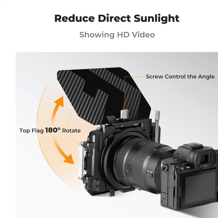 Produktbild K&F Concept Square Movie Blackout Kit, 2 Slots 4*5.65, with 67/72/77/82/95mm Adapter Ring (67 mm, ND- / Graufilter, 143.51 mm)