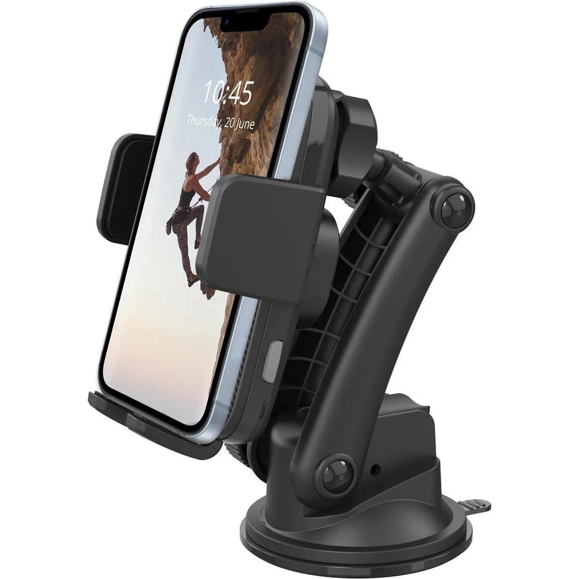 Accezz Telefoonhouder auto - Draadloze oplader - Dashboard en voorruit - Zwart, Supporto per smartphone, Nero