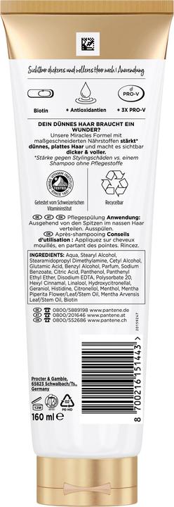 Immagine prodotto Pantene Miracles Lift & Volume (160 ml)