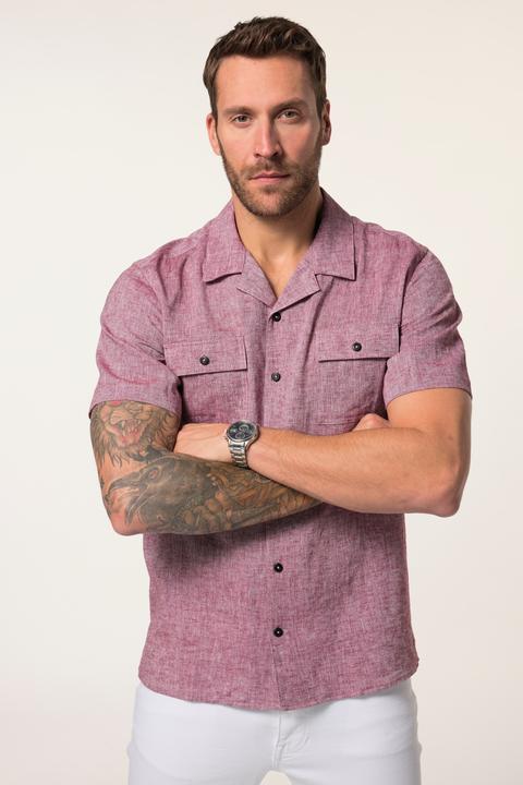 Image du produit JP1880 Chemise en lin mélangé JP 1880, manches courtes et poches à rabat, coupe Cuba Fit – jusqu'au 8 XL (XXL)