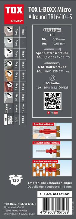 Image du produit Tox L-Boxx Micro assortiment Allround Tri 6/10 +S (130 pcs.) (130 pcs)
