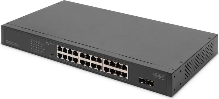 Productafbeelding Digitus 24-poorts Gigabit netwerkswitch, 19-inch, onbeheerd, 2 uplink poorten, SFP (24 ports)