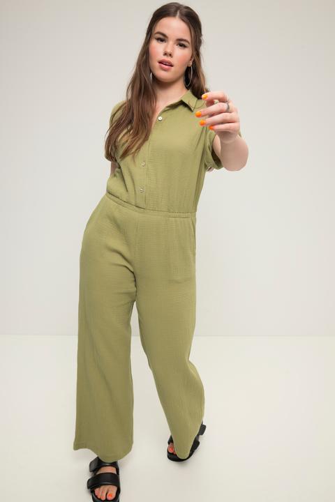 Immagine prodotto Studio Untold Jumpsuit, Musselin, elastische Taille, Halbarm, weites Bein (46, 48)