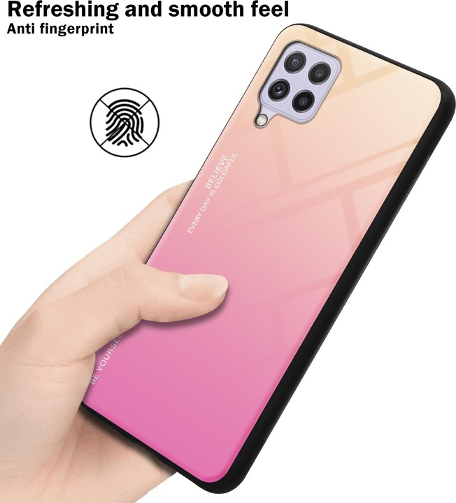 Productafbeelding Cadorabo TPU 2 Kleuren Glazen Hoesje (Samsung Galaxy M22, Samsung Galaxy A22, Samsung Galaxy A32)