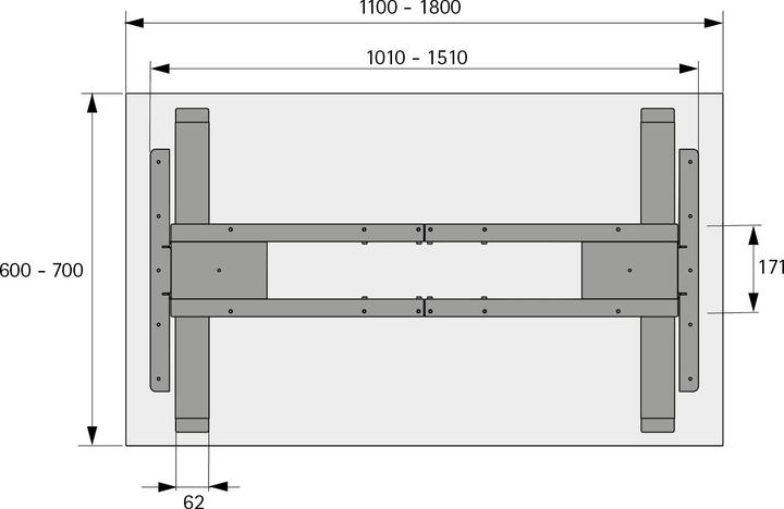 Produktbild Hettich Steelforce Pro 300 slim 690-1180 mm schwarz