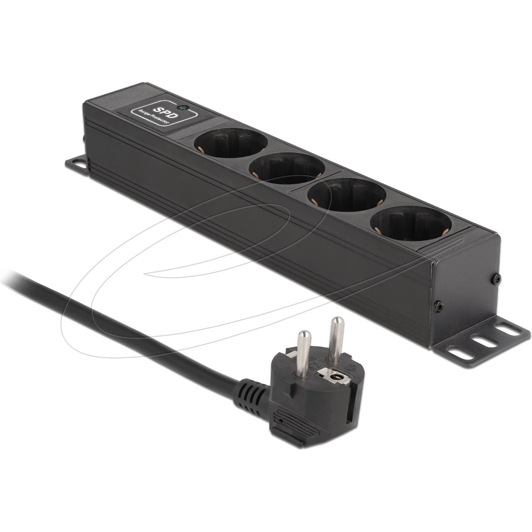 Delock, Ciabatta multipresa, 66818 Protezione di tensione 4 uscite AC 220 (4 x, CEE 7/7, 1.50 m)