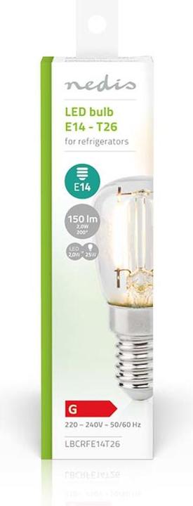 Produktbild Nedis Kühlschranklampe | LED | E14 | 2 W | T26 (E14, 2 W, 150 lm, 1 x, G)