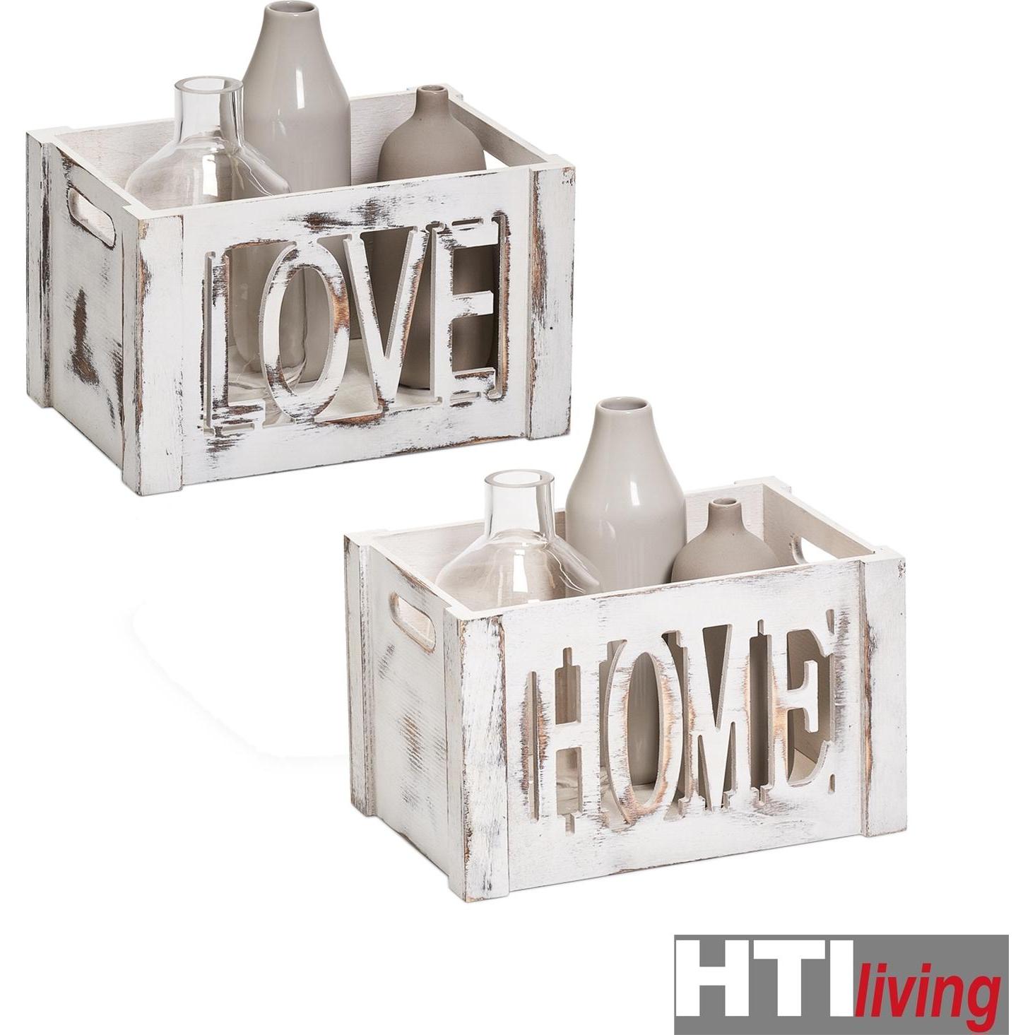 Thumbnail - HTI-Living, Aufbewahrungsbox, Aufbewahrungskisten Love und Home (30 x 20 x 18 cm)