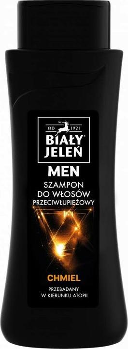 Actual product image Biały Jeleń White Deer - Hypoallergenic Anti-Dandruff Shampoo For Men Strengthening Hops Extract 300Ml (300 ml, Liquid shampoo)