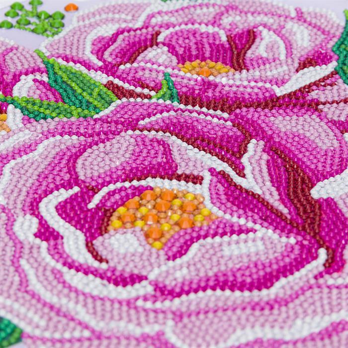 Actual product image Craft Buddy Perfect Peony Foldable Storage Box Crystal Art 30x30cm