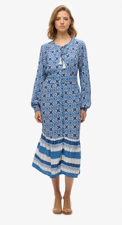 Produktbild Superdry Langärmeliges Midikleid mit Print (L)