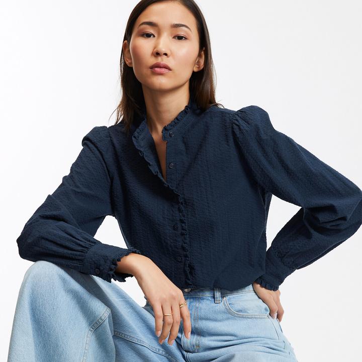 Produktbild La Redoute Collections Langärmelige Bluse mit Rüschenkragen (32)
