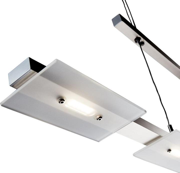 Image du produit B.K.Licht Suspension LED, nickel mat, 4xPlaque LED/4,5W (1600 lm)