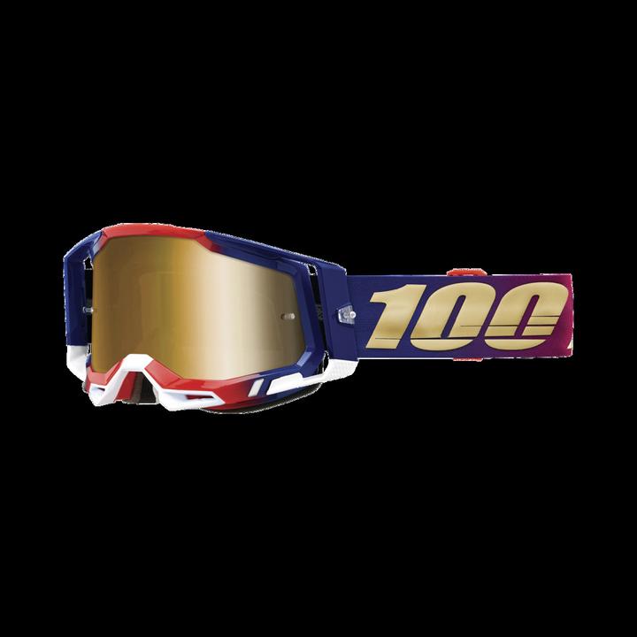 Actual product image 100% Racecraft 2 Goggle United - True Gold Mirror (Blue, Red, True Gold Mirror)