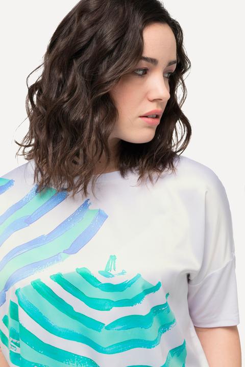 Produktbild Ulla Popken T-Shirt, Satin-Vorderseite, U-Boot-Ausschnitt, Halbarm (58)