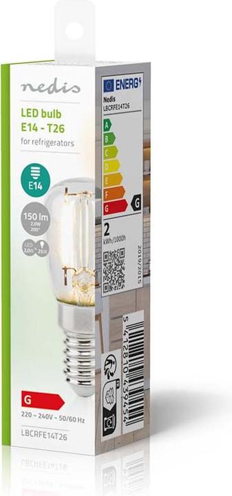 Produktbild Nedis Kühlschranklampe | LED | E14 | 2 W | T26 (E14, 2 W, 150 lm, 1 x, G)