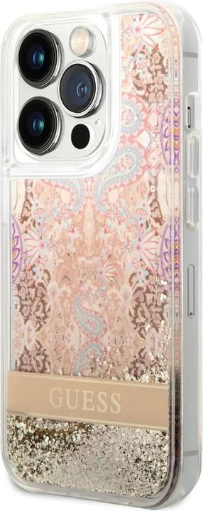Actual product image Guess GUHCP14XLFLSD iPhone 14 Pro Max 6.7" złoty/gold hardcase Paisley Liquid Glitter (Apple iPhone 14 Pro Max)