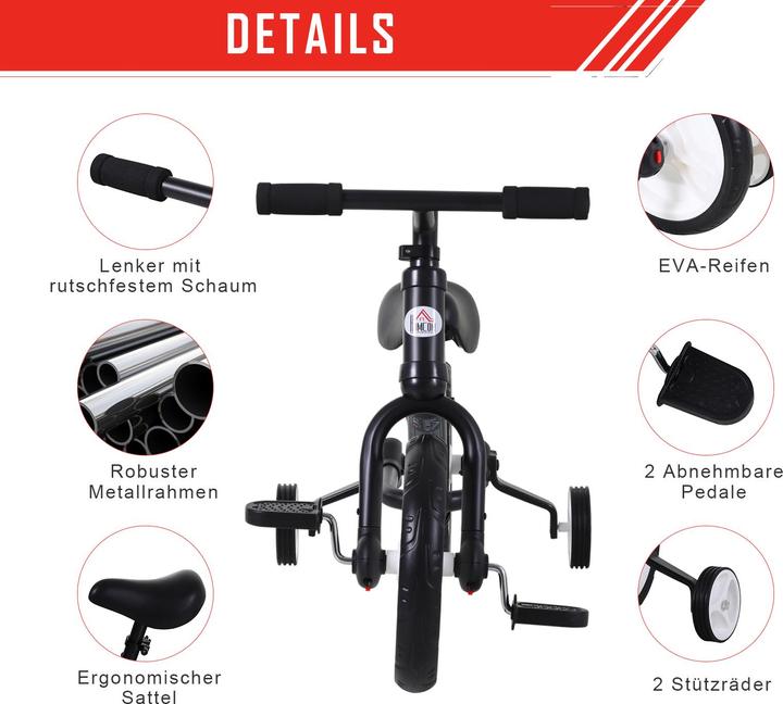 Produktbild Homcom 2-in-1 Kinderfahrrad (12")