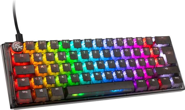 Actual product image Ducky One 3 Aura Black Mini Gaming Keyboard, RGB LED - MX-Speed-Silver (DE, Cable)