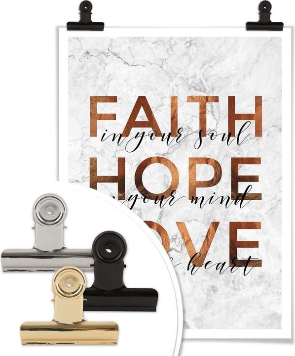 Immagine prodotto Trenddeko Copper Optics - Fede Speranza Amore (40 x 50 cm)