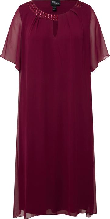 Produktbild Ulla Popken Chiffonkleid, Schmucksteine, A-Linie, Rundhals, Halbarm (46, 48)