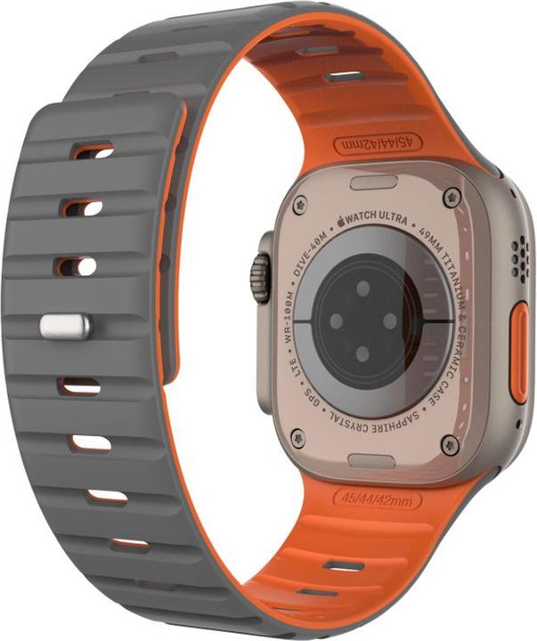 Immagine prodotto Fixed Magnetischer Silikonuhr Block Apfelwache 42/44/45/46/49 mm, hellgrau (Acciaio inossidabile, Silicone)