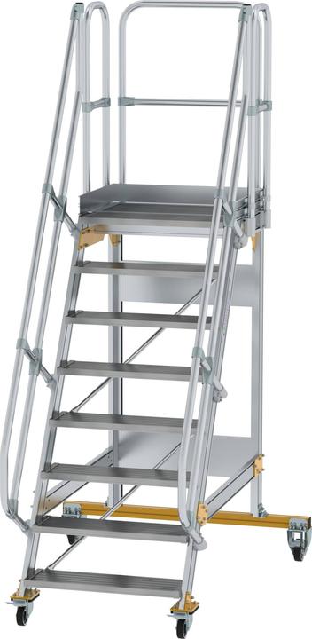 Produktbild Munk Plattformtreppe fahrbar 60° Stufenbreite 800 mm 8 Stufen (Plattformleiter, 80 cm)