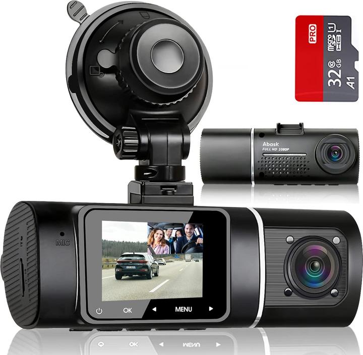 Produktbild Abask J05 Dashcam Auto 1080P (Eingebautes Display, Nachtsicht, Eingebautes Mikrofon, Full HD)