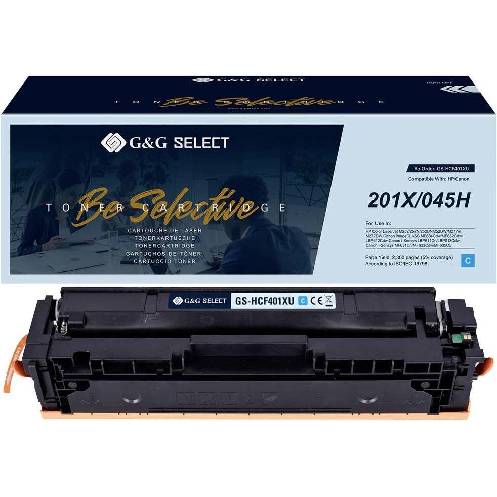 Thumbnail - G&G, Toner, Toner ersetzt HP, Canon 201X, 045H Kompatibel Cyan CF401X/Cartridge 045H C