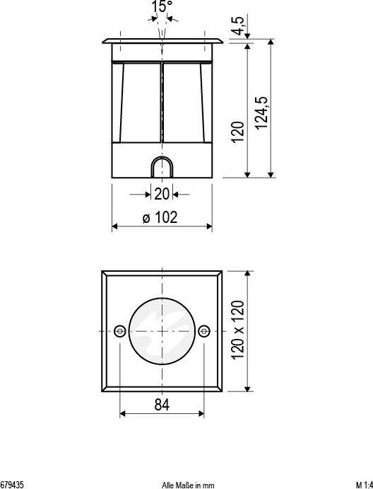 Produktbild EVN-Lichttechnik Bodeneinbauleuchte IP67 V2A 679435 GU10 max.35W schwenkb. 3,5t 120x120mm (GU10, IP67)