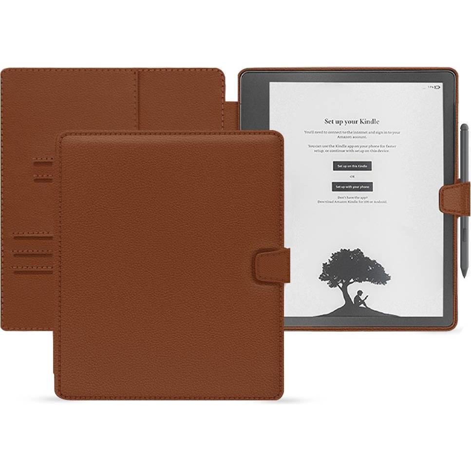 Noreve Lederschutzhülle Amazon Kindle Scribe, eReader Zubehör, Braun