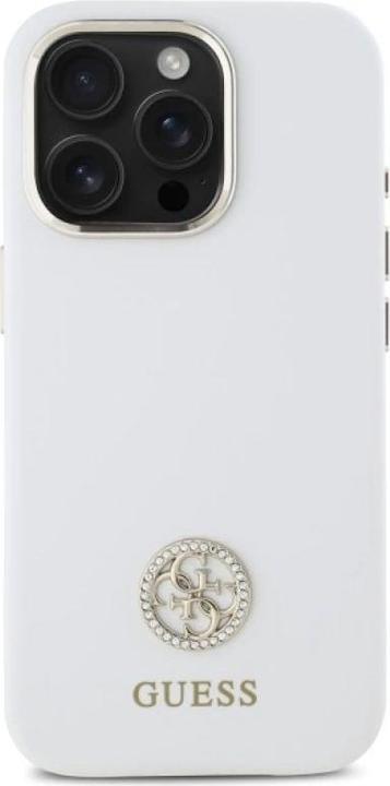 Produktbild Guess GUHCP16XM4DGPH iPhone 16 Pro Max 6.9" biały/white hardcase Silicone Logo Strass 4G (Apple iPhone 16 Pro Max)