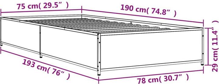 Image du produit vidaXL Bettgestell (75 x 190 cm)