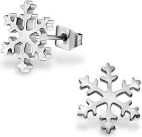 Snazzy Santa Ohrenringe Silbrige Schneeflocken (Silber)