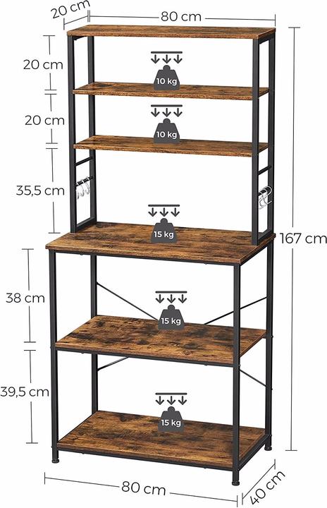 Actual product image Vasagle Buffet (80 x 40 x 167 cm)