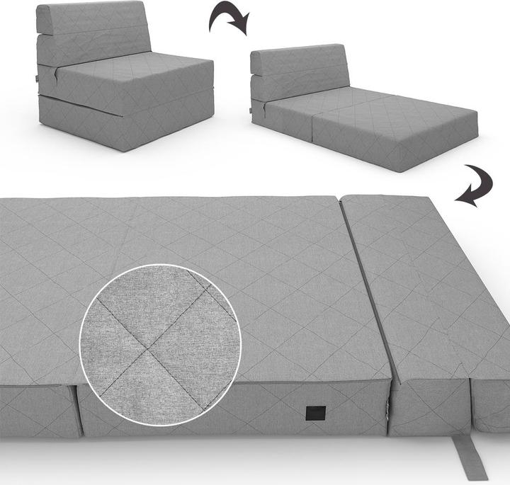 Produktbild VitaliSpa Sofa Lima, Grau, 100 cm mit Schlaffunktion
