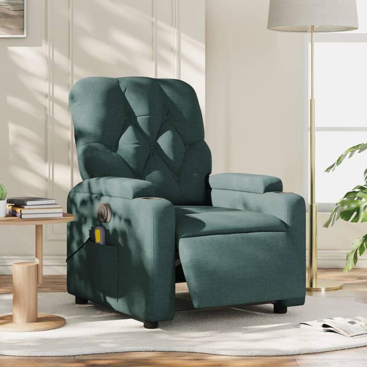 Image du produit vidaXL Fauteuil de massage Fauteuil de relaxation électrique Vert foncé Tissu