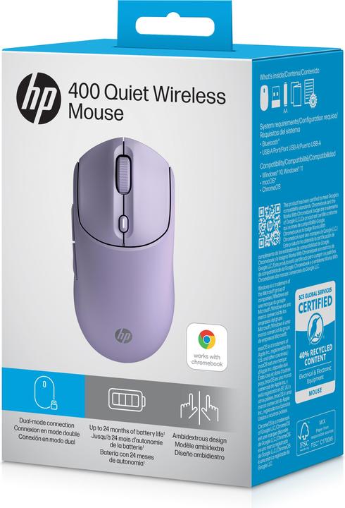 Actual product image HP 400 Quiet Purple Wireless Mouse (Wireless)