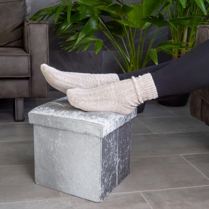 Image du produit Intirilife Siège cube velours bleu-gris
