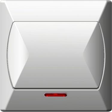 Productafbeelding Ospel Enkelpolige schakelaar met oranje achtergrondverlichting AKCENT ŁP-1AS