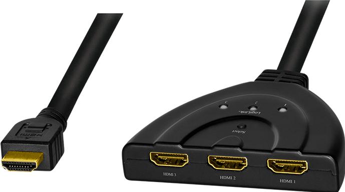 Actual product image LogiLink HD0040 HDMI Splitter 1x3/3x1-Port, 4K/30 Hz, CEC,bidirect, pigtail