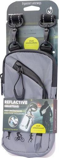 Actual product image Troika REFLACTIVE SMARTBAG mobile shoulder bag reflective, grey/black (Universal)