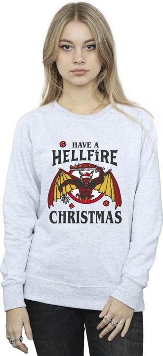 Actual product image Netflix Womens/Ladies Stranger Things Hellfire Christmas Sweatshirt (XXL)