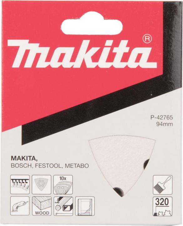 Immagine prodotto Makita Carta vetrata triangolare grana 320 (10 pezzi) (320)
