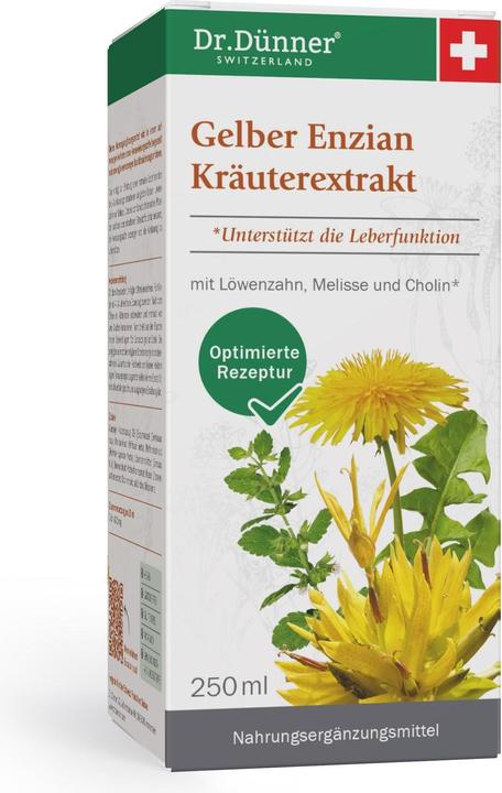 Actual product image Dr. Dünner Thin Yellow Gentian Herbal Extract Fl 250 ml (1 Piece, Liquid, 470 g)