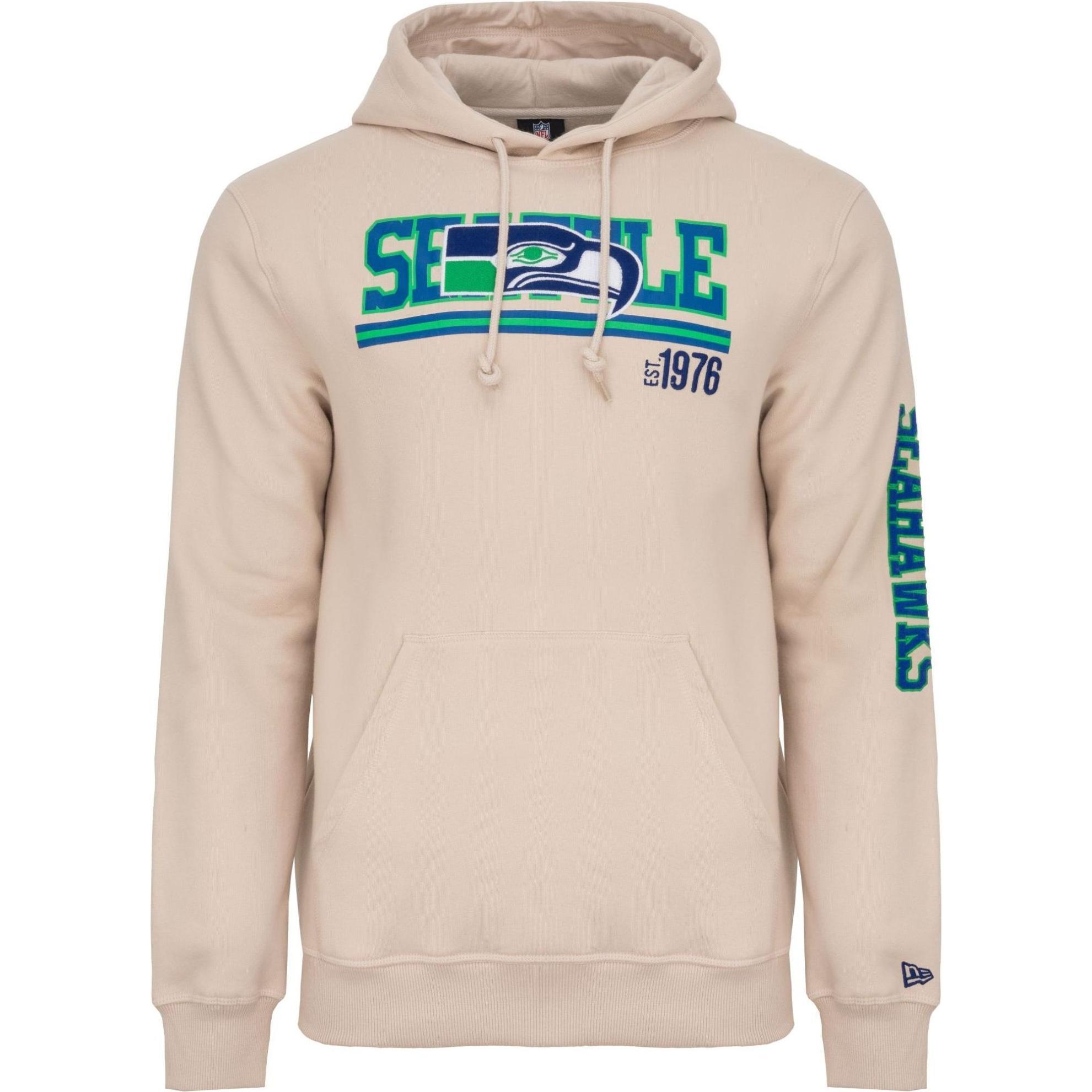 New Era, Herren, Pullover, NFL Seattle Seahawks Sideline Historic Hoodie Herren, Beige, (S)