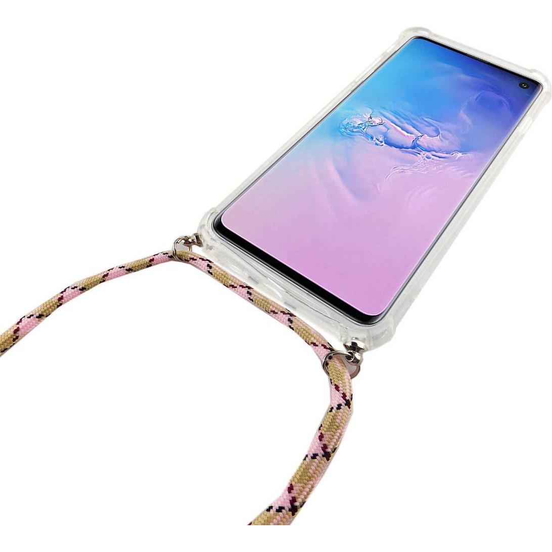 Thumbnail - König Design Handykette für Samsung Galaxy S10 mit Band Case zum umhängen mit Kordel Rosa Neu, Handykette, Transparent