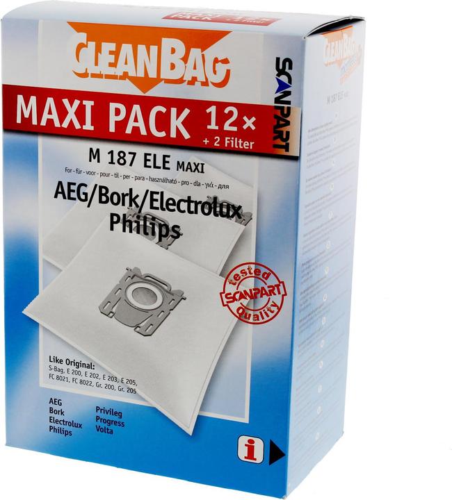 Scanpart Maxipack kompatibel mit S-Bag 2687441187 Staubsaugerbeutel (12x)